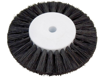 Black Bristle Lathe Brush 2.5,    Stiff, Plastic Centre