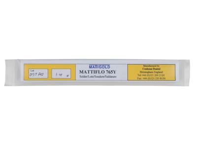Mattiflo 765y Yellow Solder Rods,  150mm Length Rods - Standard Image - 1