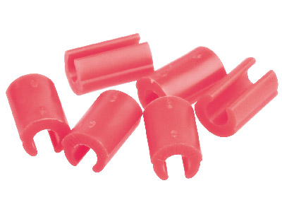Hader Bar Female Retention Clips - Red-heavy, Nylon 6 - Standard Image - 1