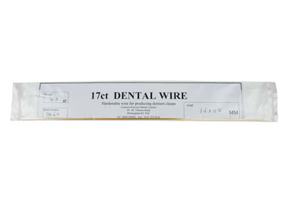 17ct Platinised Dental Wire 1.6mm  X0.8mm Diameter, Half Round - Standard Image - 1