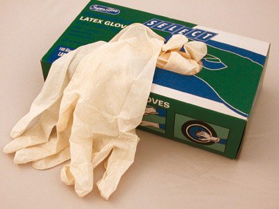 Disposable Latex Gloves, Box Of 100