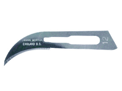 Scalpel Blades, No.12 Curved,      Pack of 5
