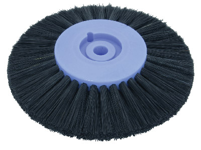 Plastic Centre Lathe Brush 3,     Stiff Black Bristle