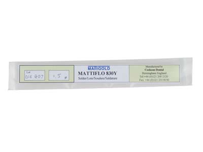 Mattiflo 830y Yellow Solder Rods,  150mm Length Rods - Standard Image - 1