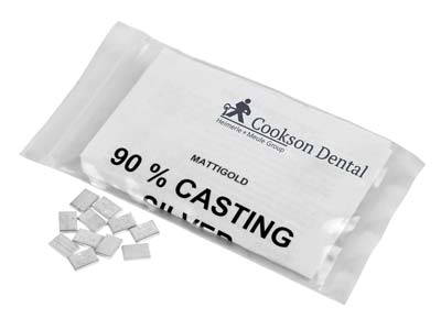 90% Silver Cast Pieces 1gm         7x10x1.1mm - Standard Image - 1